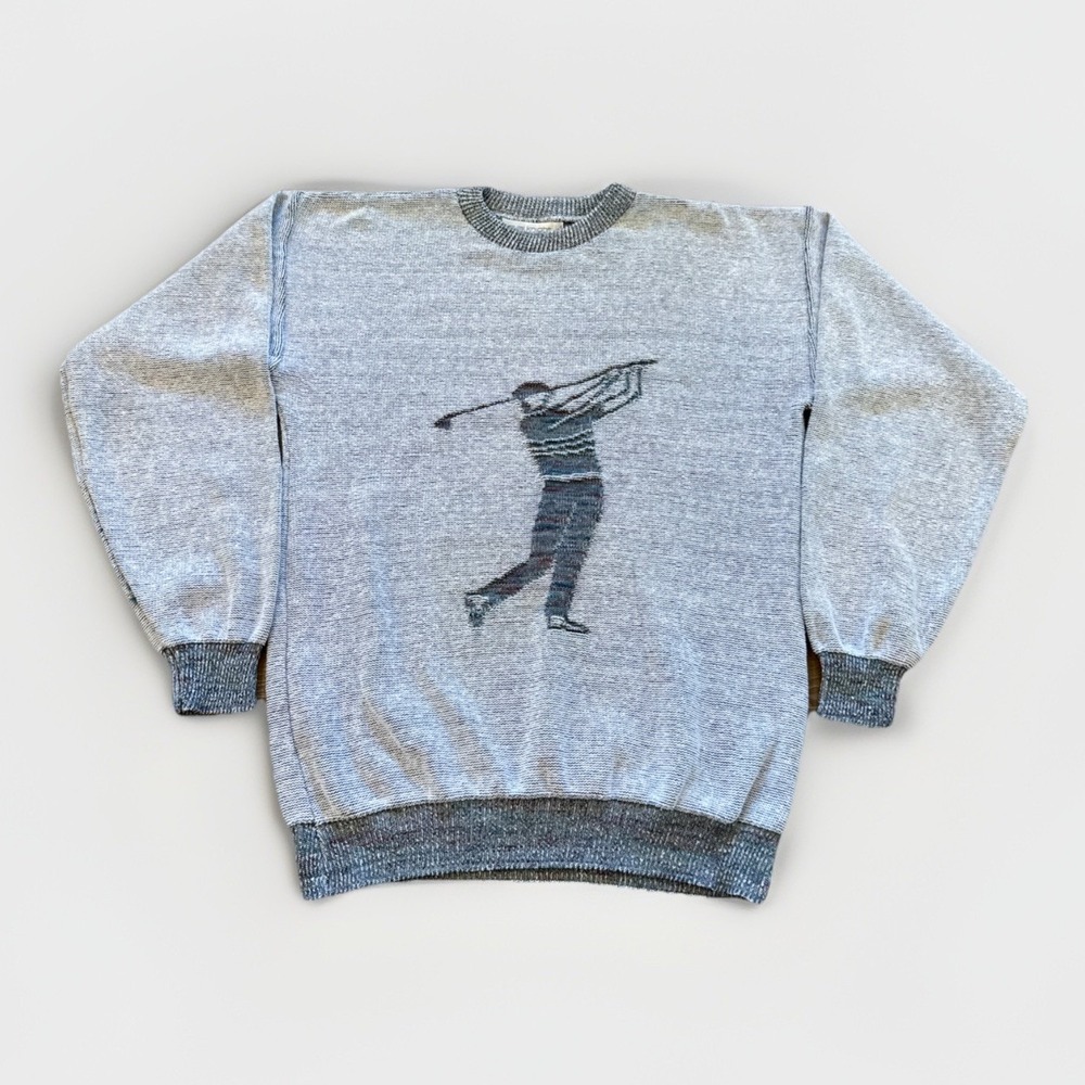 Vintage‎ Royal Knight Sweater Mens L Tall Knit Crewneck Pullover 90s Golf Preppy